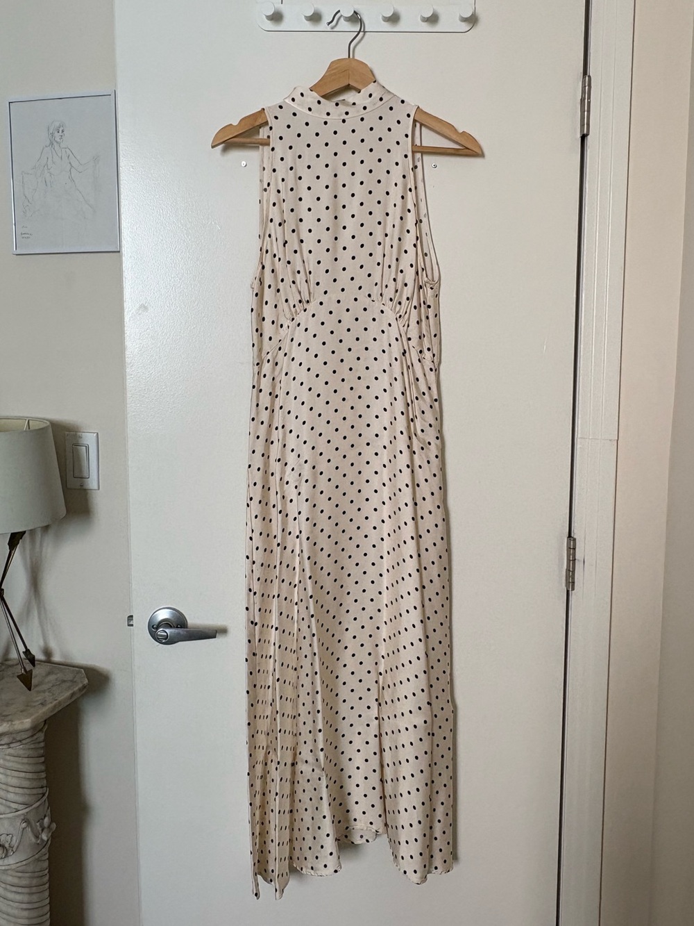 Zara black and white Polka Dot Sleeveless Maxi Dress